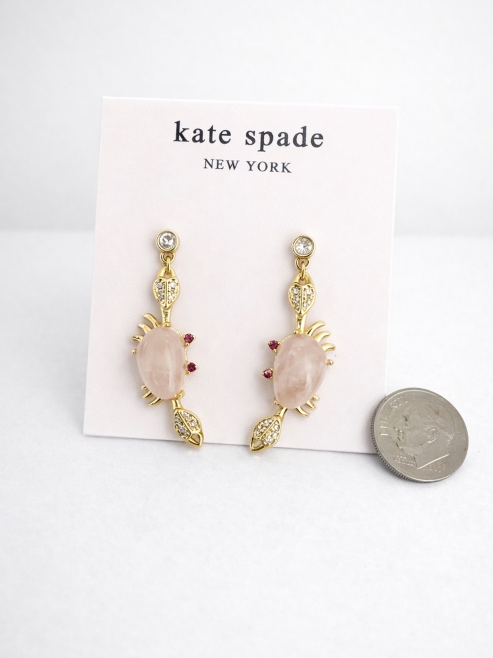 Kate Spade New York Sea Star Crab Statement Dangle Earrings Stone & Pave NWT - Picture 5 of 6